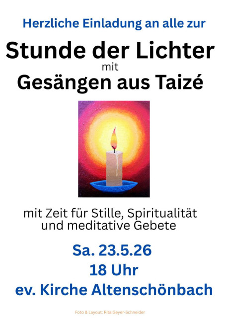 Stunde der Lichter - Taizé, 23.5.26 Altenschönbach